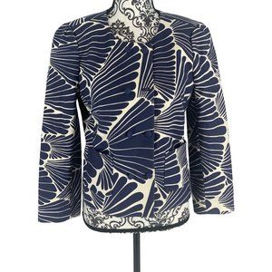 J Crew navy blue & white fanfare jacket Size 10